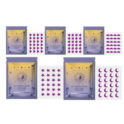 24Pcs UV Detecting Patches UV Test Stickers UV Sunscreen Protector Facial Sun Block Patch UV Dots Sun Stickers Sun UV Sticker